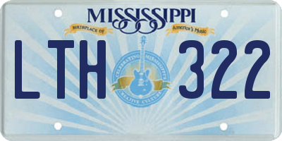 MS license plate LTH322