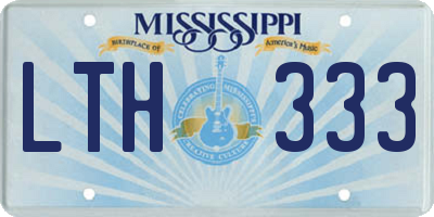 MS license plate LTH333