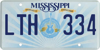 MS license plate LTH334