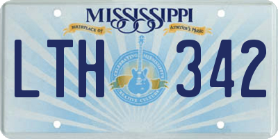 MS license plate LTH342