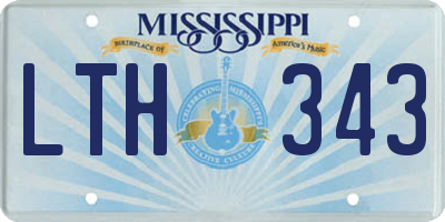 MS license plate LTH343
