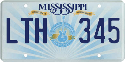 MS license plate LTH345