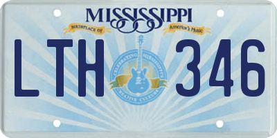 MS license plate LTH346