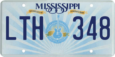 MS license plate LTH348