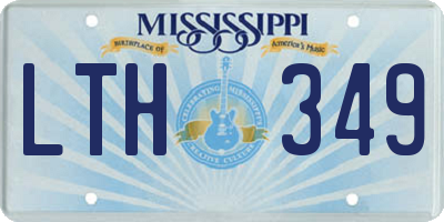 MS license plate LTH349