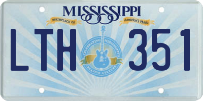MS license plate LTH351