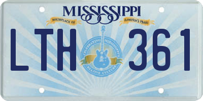 MS license plate LTH361