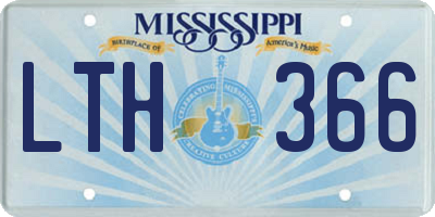 MS license plate LTH366