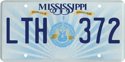 MS license plate LTH372