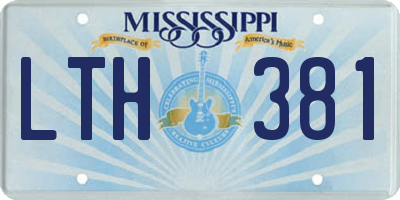 MS license plate LTH381