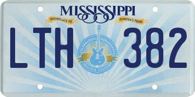 MS license plate LTH382