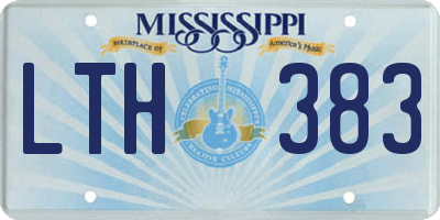 MS license plate LTH383
