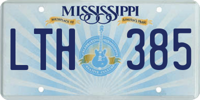 MS license plate LTH385