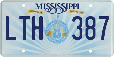 MS license plate LTH387