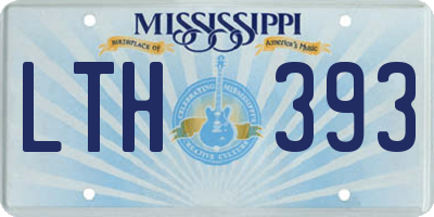 MS license plate LTH393