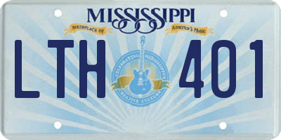 MS license plate LTH401