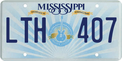 MS license plate LTH407