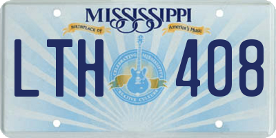 MS license plate LTH408