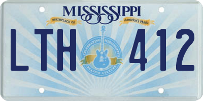 MS license plate LTH412