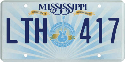 MS license plate LTH417