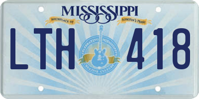 MS license plate LTH418