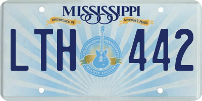 MS license plate LTH442