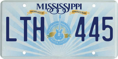 MS license plate LTH445