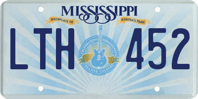 MS license plate LTH452