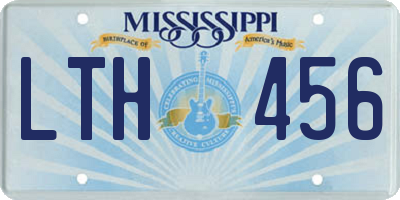 MS license plate LTH456