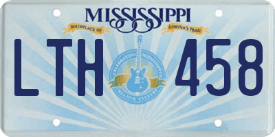 MS license plate LTH458