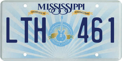 MS license plate LTH461