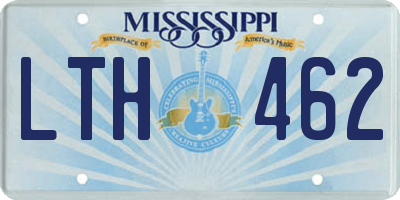 MS license plate LTH462