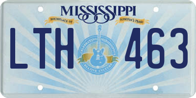 MS license plate LTH463