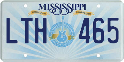 MS license plate LTH465