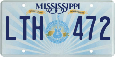 MS license plate LTH472