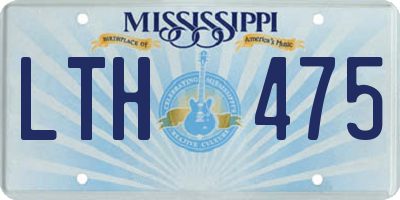 MS license plate LTH475