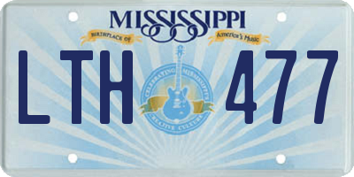 MS license plate LTH477