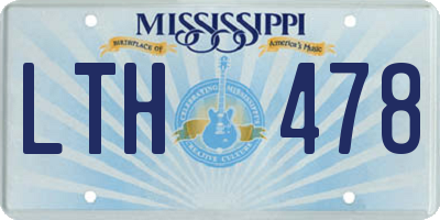 MS license plate LTH478