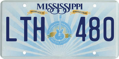 MS license plate LTH480