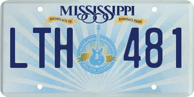 MS license plate LTH481