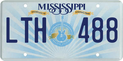 MS license plate LTH488