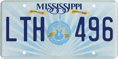 MS license plate LTH496