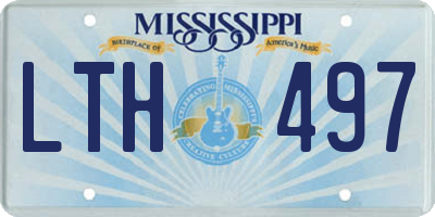 MS license plate LTH497
