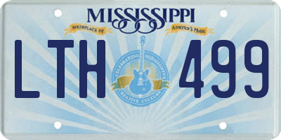MS license plate LTH499