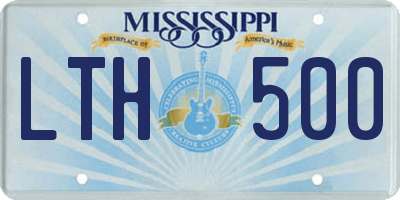 MS license plate LTH500