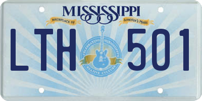 MS license plate LTH501