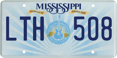 MS license plate LTH508