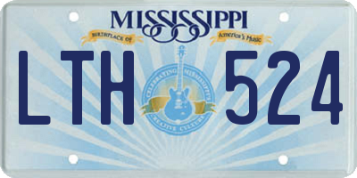 MS license plate LTH524