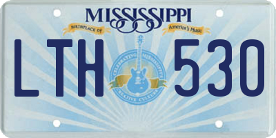 MS license plate LTH530