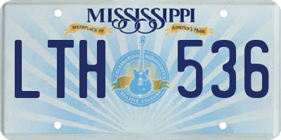 MS license plate LTH536